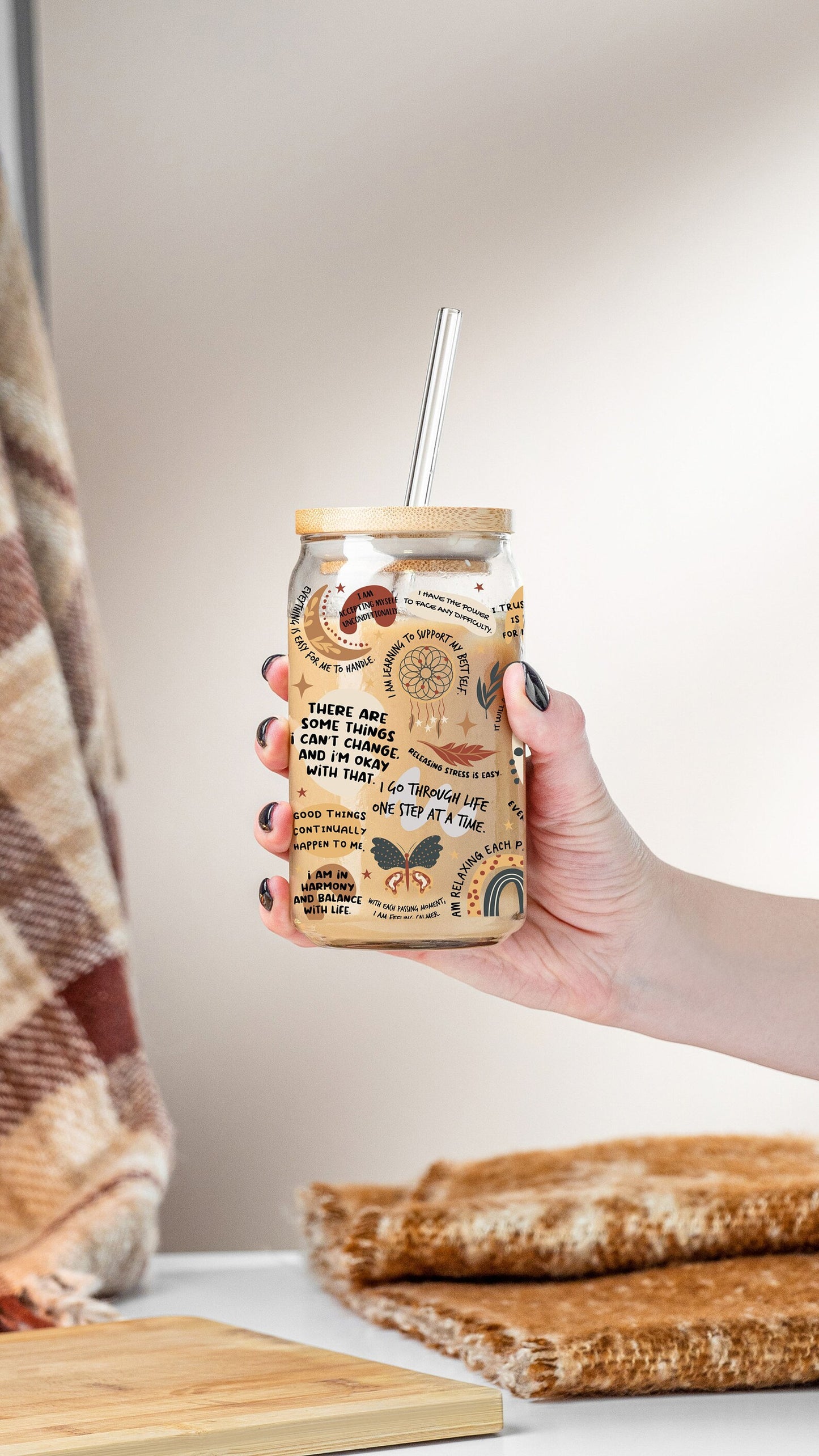 Positive Self Love Beer Can Clear Glass Cup 16 oz