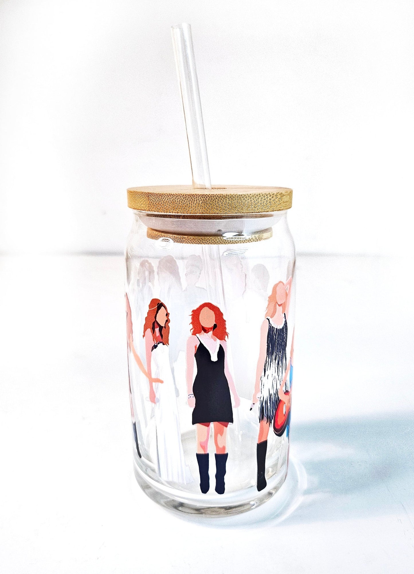 Taylor swift eras glass can cup | Coffee Glass | 16 oz glass can cup | Libbey wrapped