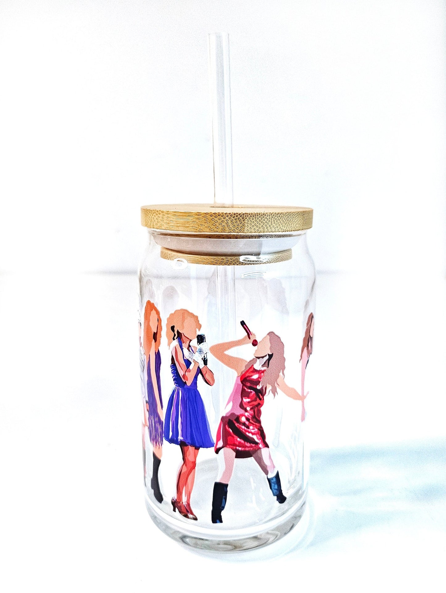 Taylor swift eras glass can cup | Coffee Glass | 16 oz glass can cup | Libbey wrapped