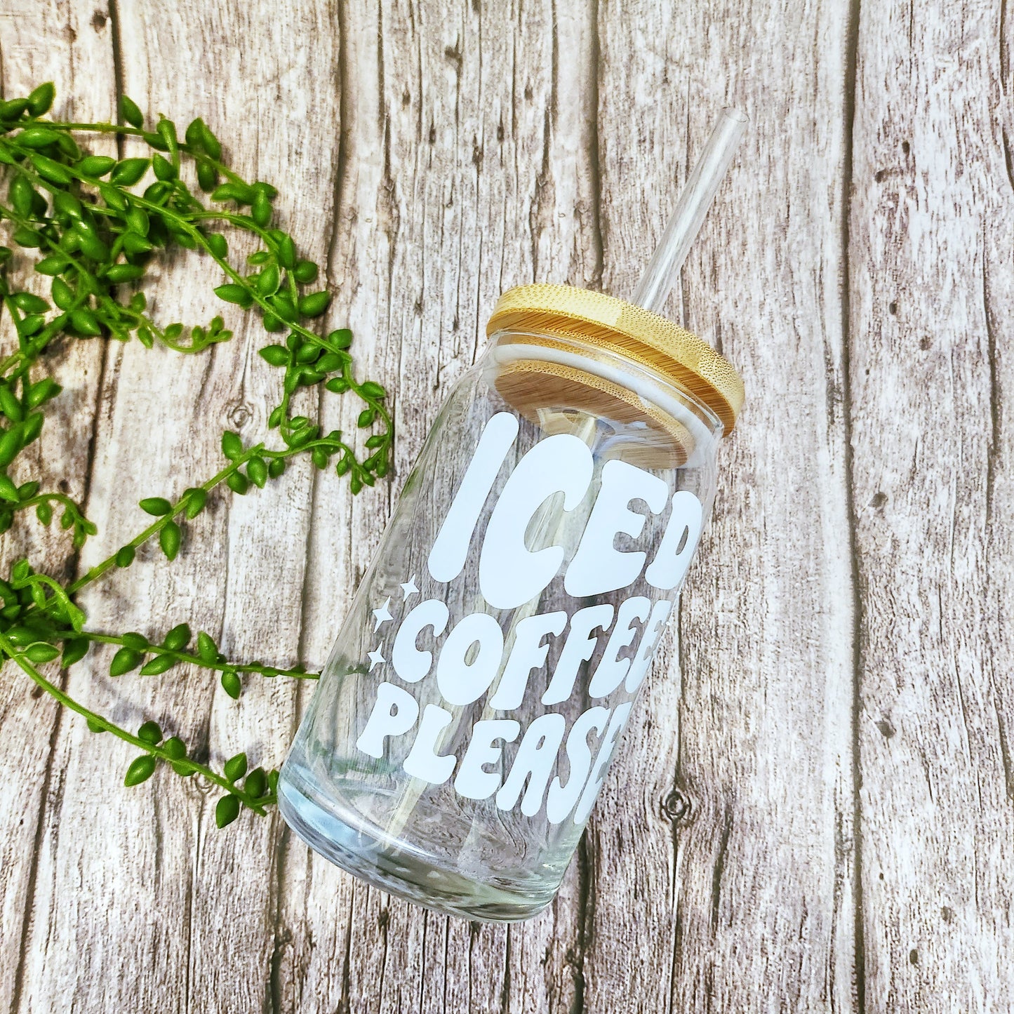 Iced Coffee Please Beer Can Glass 16 oz