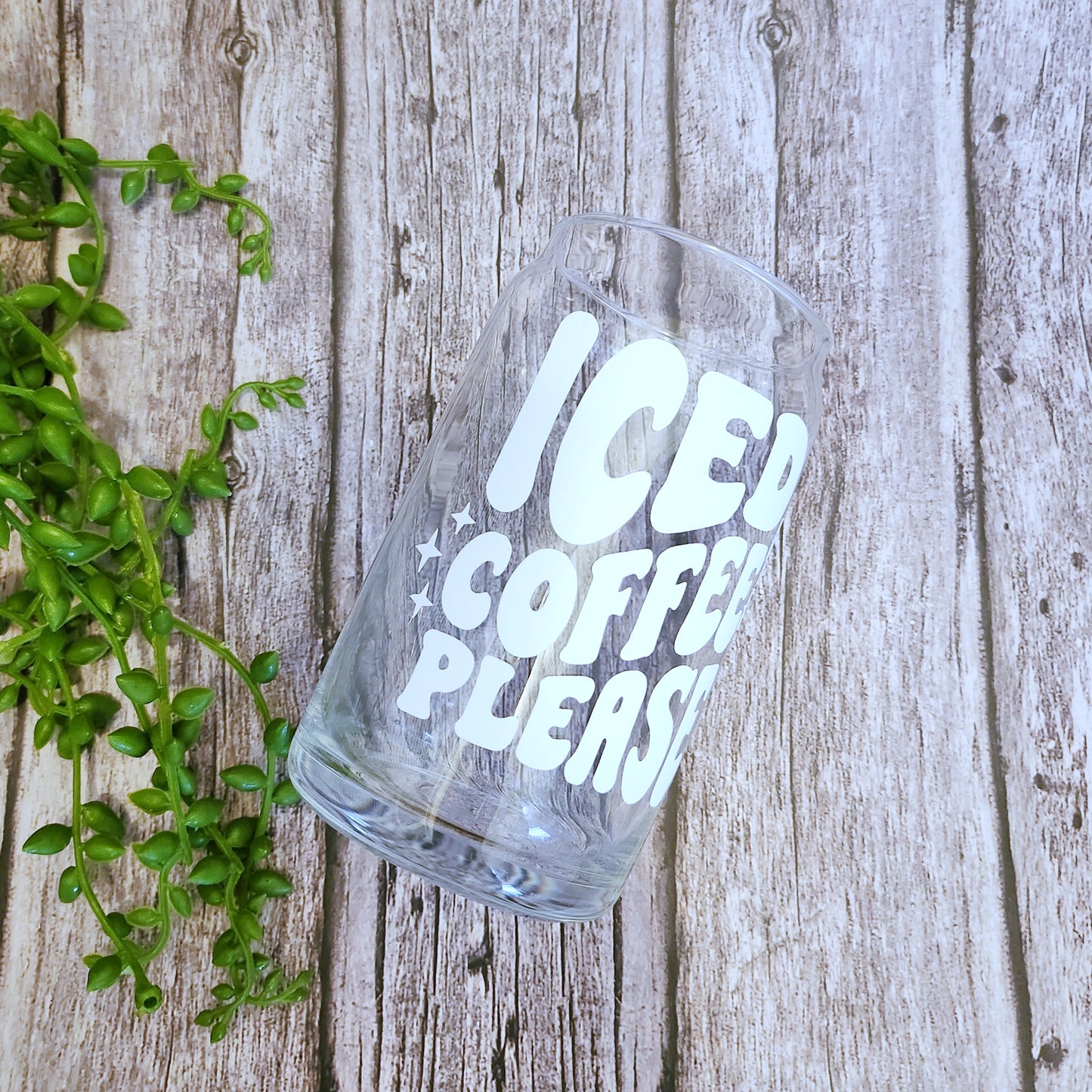 Iced Coffee Please Beer Can Glass 16 oz