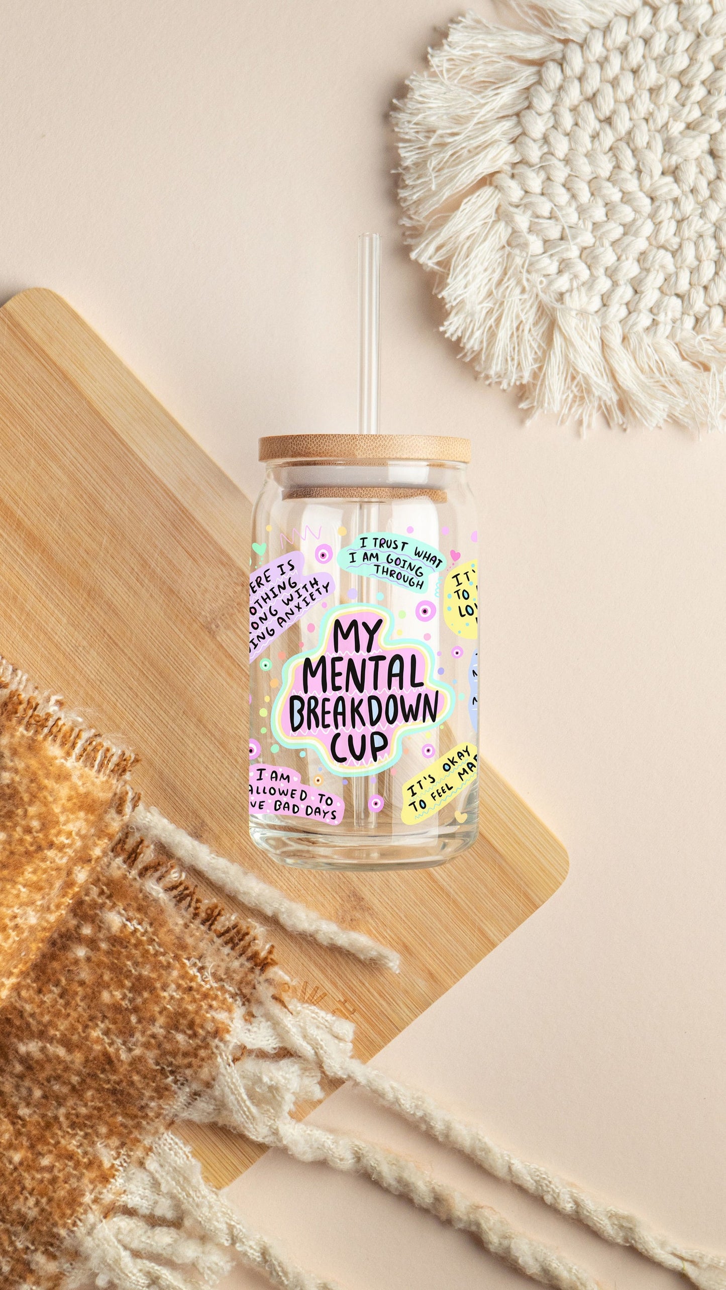 My Mental Breakdown Glass Cup 16 oz