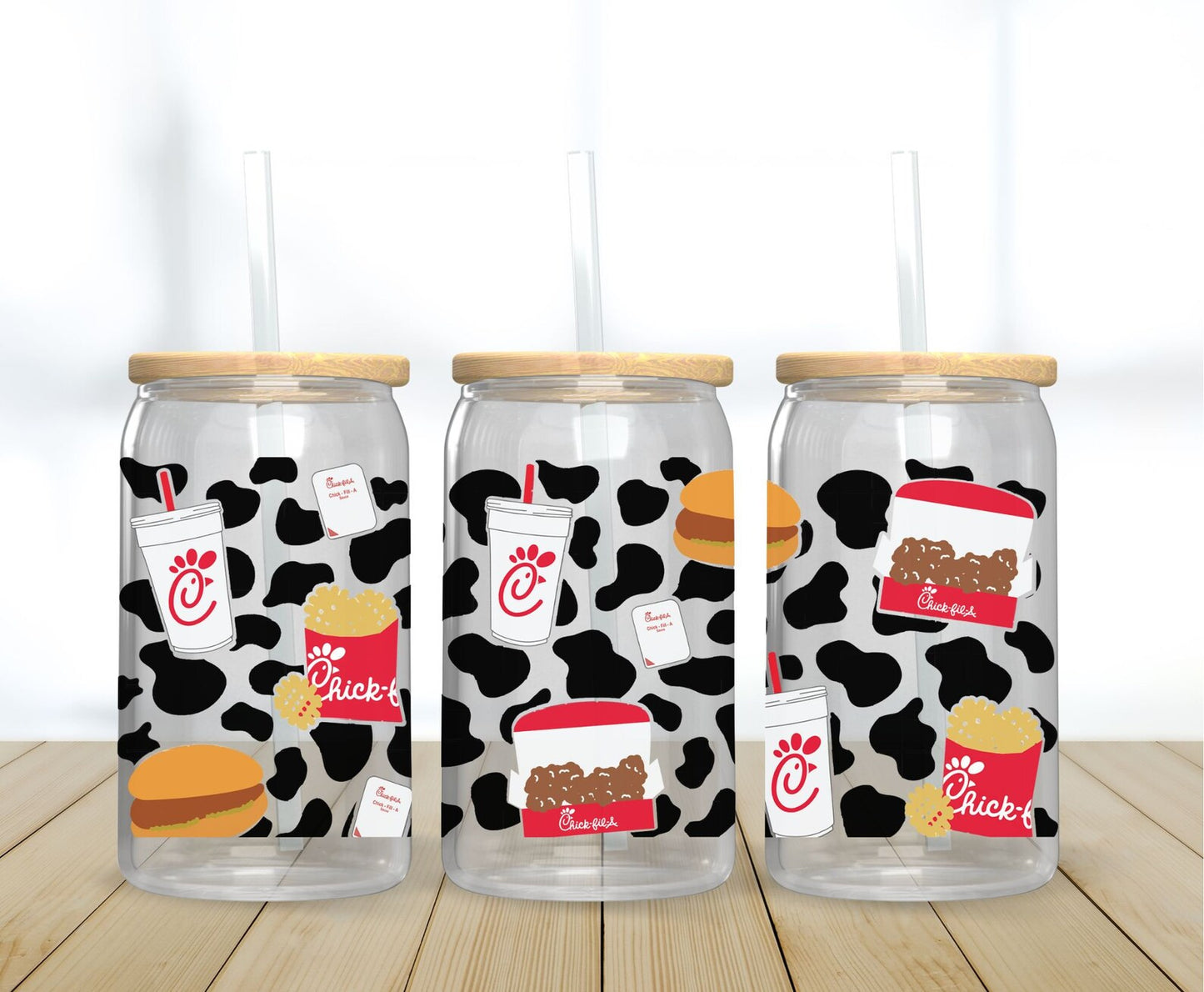 Chick-Fil-A Beer Can Clear Glass Cup 16 oz