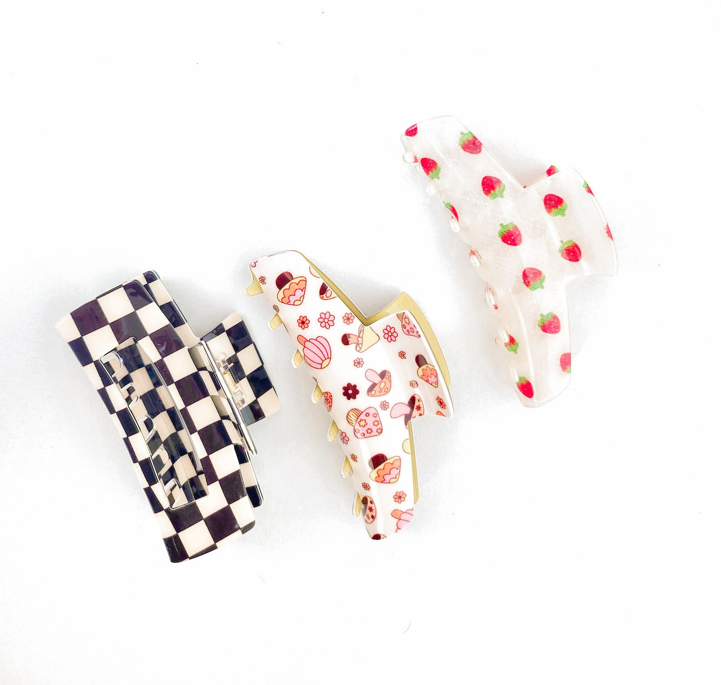 Checkered Pattern Claw Clip